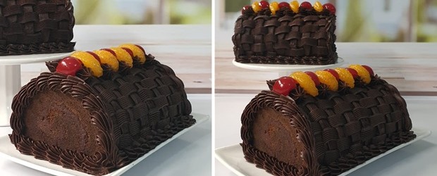 Chocolate Ganache Roll Cake